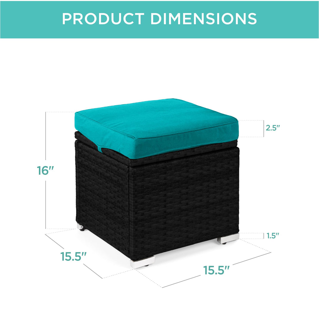 Set of 2 Wicker Ottomans with Storage U157