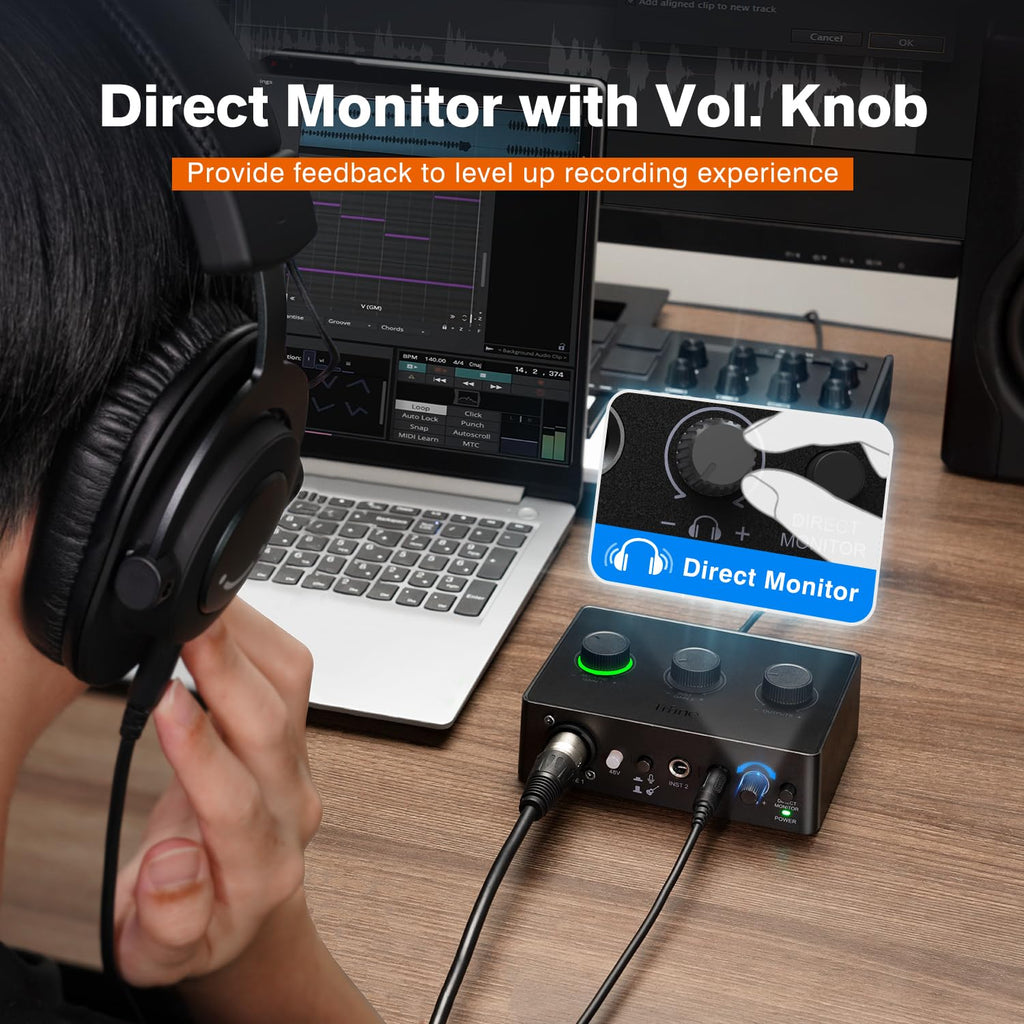 PC Audio Mixer with XLR, Monitor, 48V Phantom Power H207021