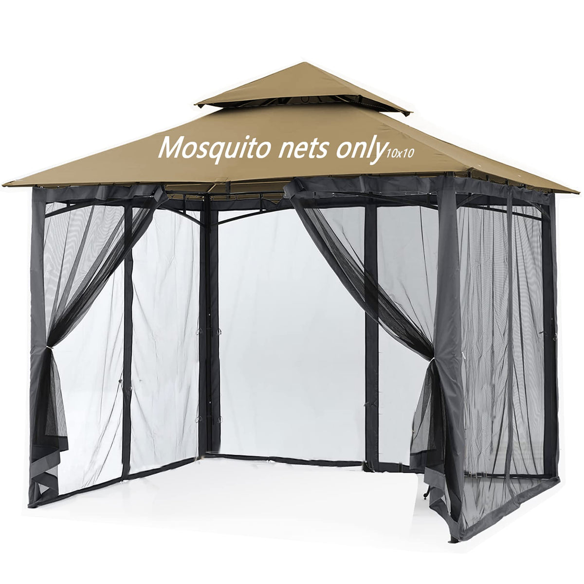 Black 10x10FT 4-Door Zipper Mosquito Netting M38834