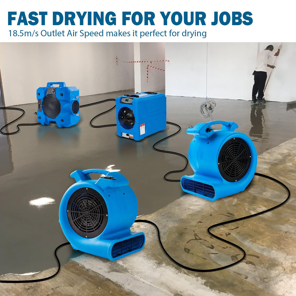 2200 CFM 1/2 HP Commercial Air Mover Floor Drying Fan W518526