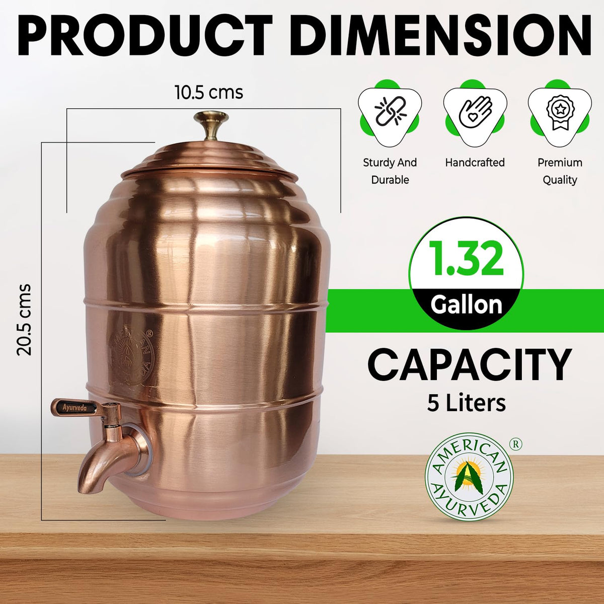 Pure Copper Water Dispenser 1.32 Gal B546686