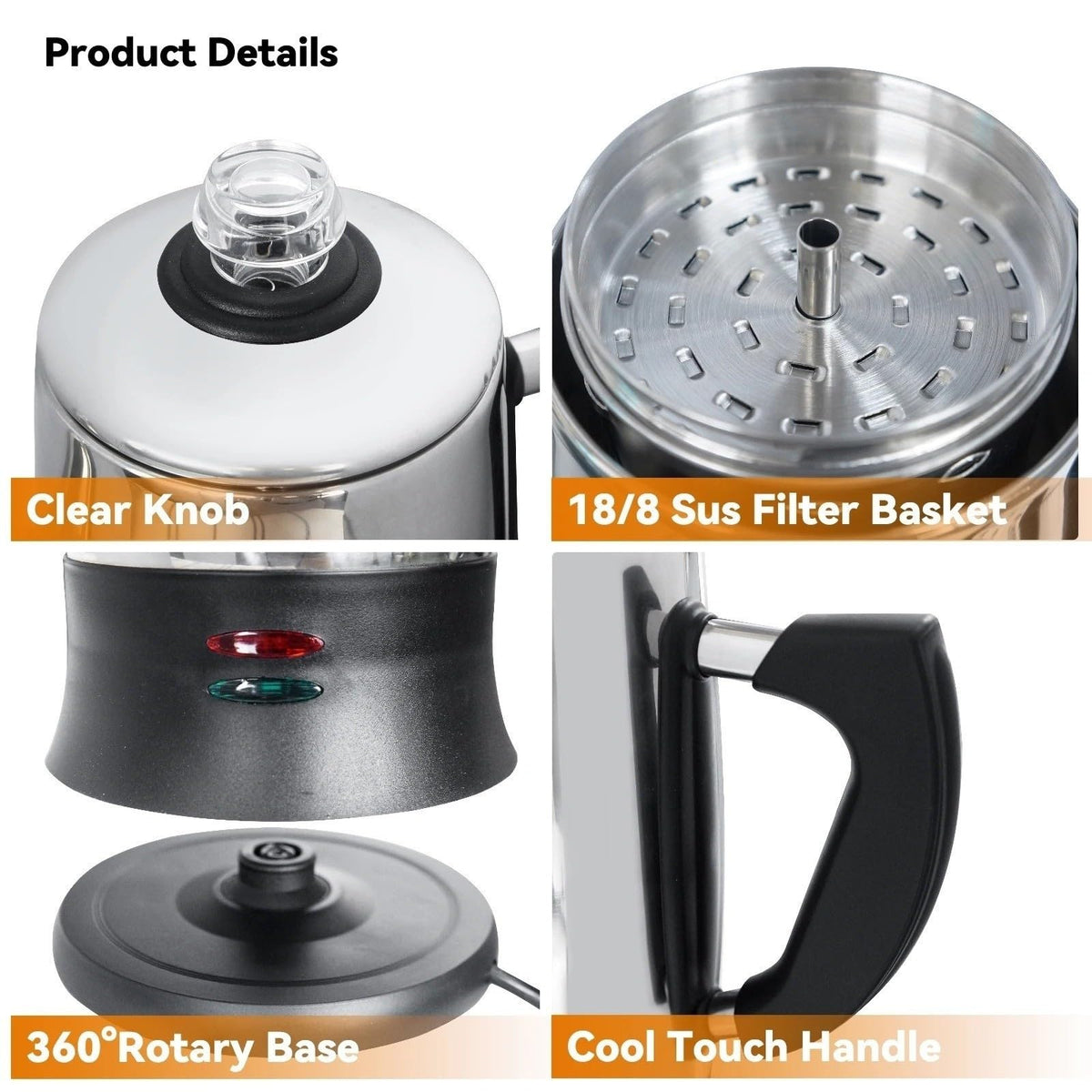 12 Cup Electric Coffee Percolator K1351