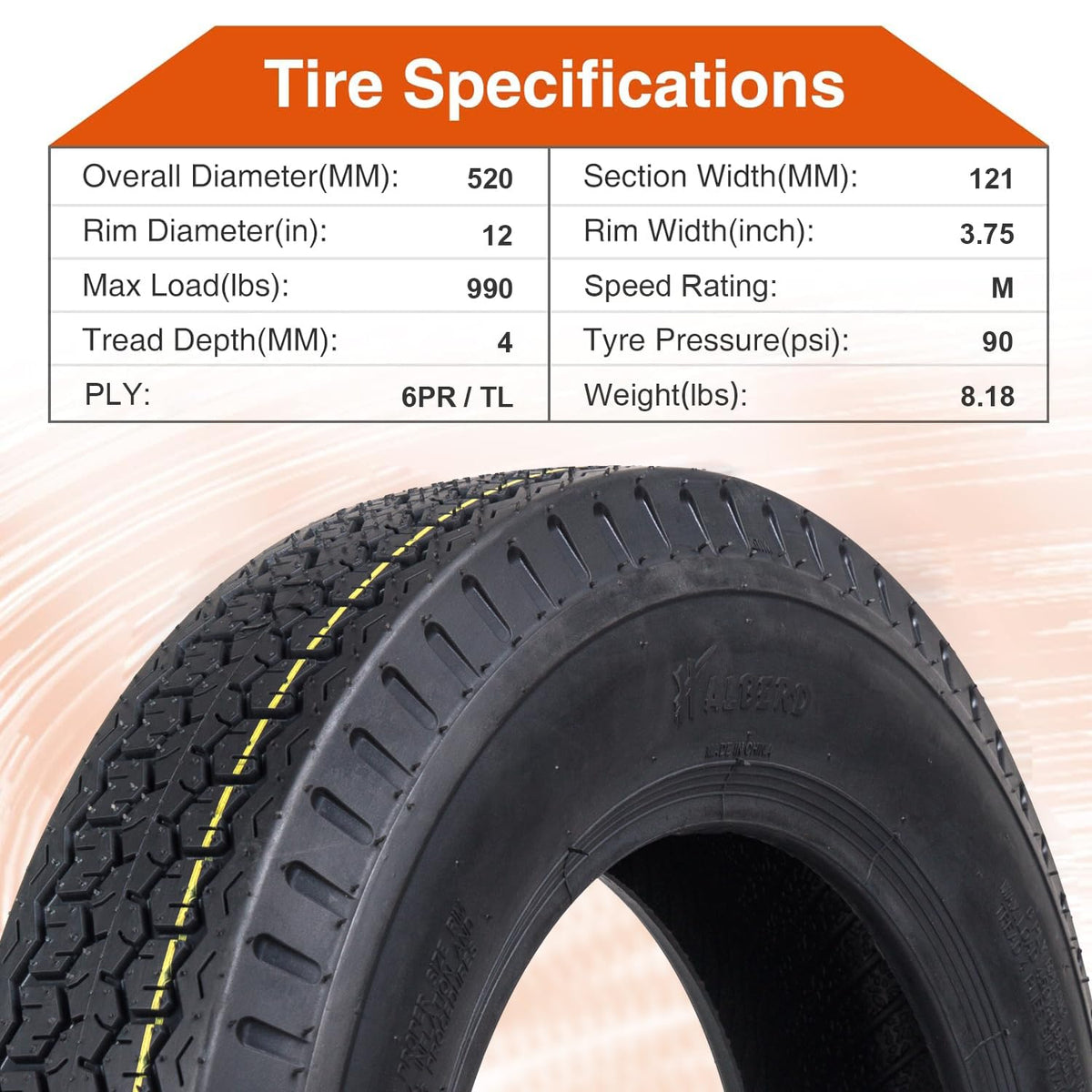 12 Trailer Tires Set of 2 I343