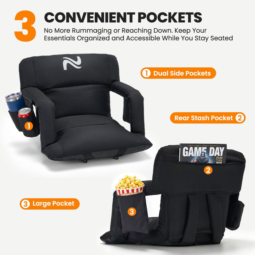 Extra Wide Padded Stadium Seats with Back Support B29613