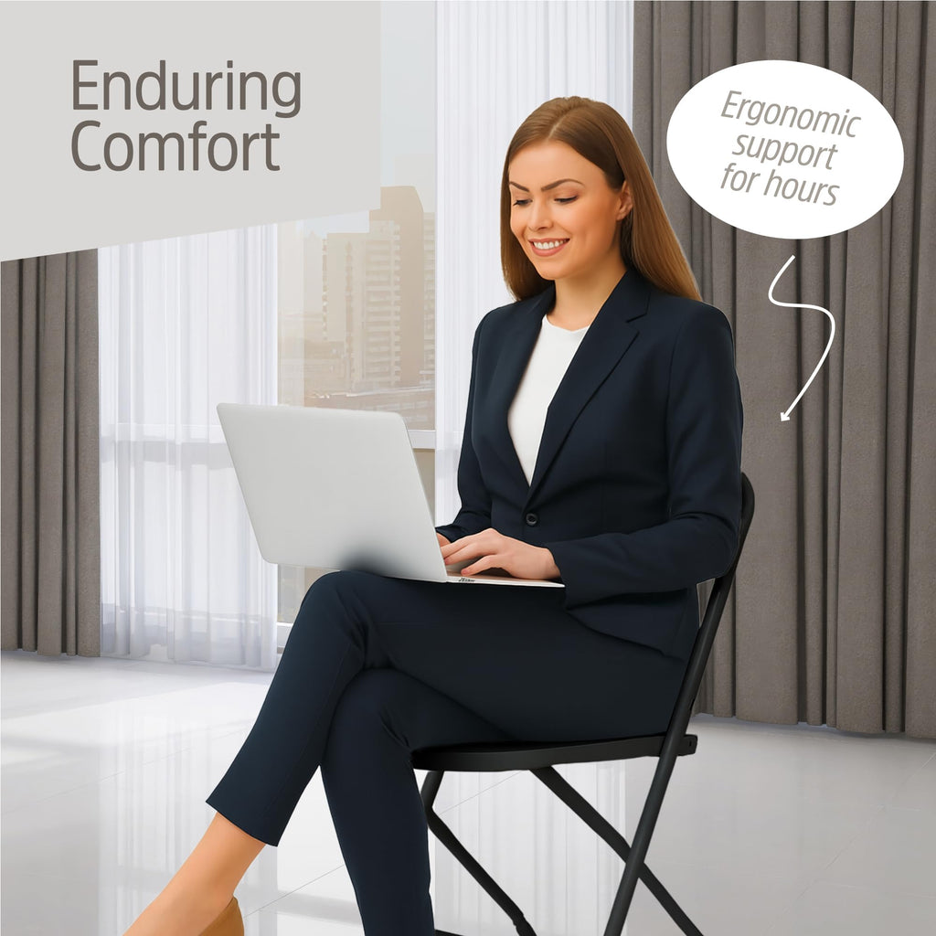 10 Pack Black Plastic Folding Chairs T759