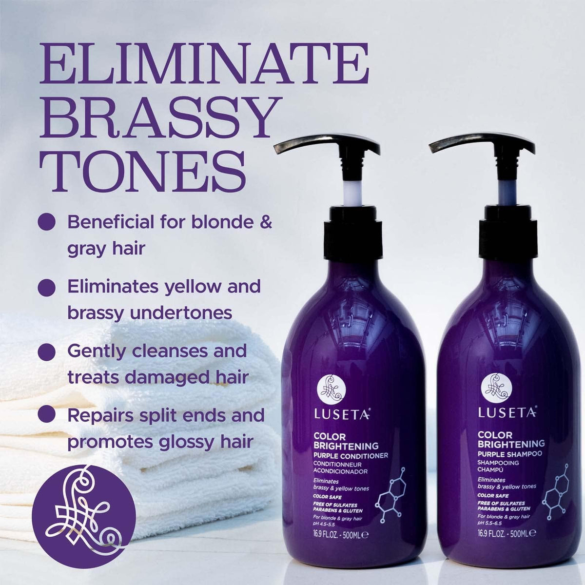 Purple Shampoo and Conditioner Set 16.9oz*2 Y64342