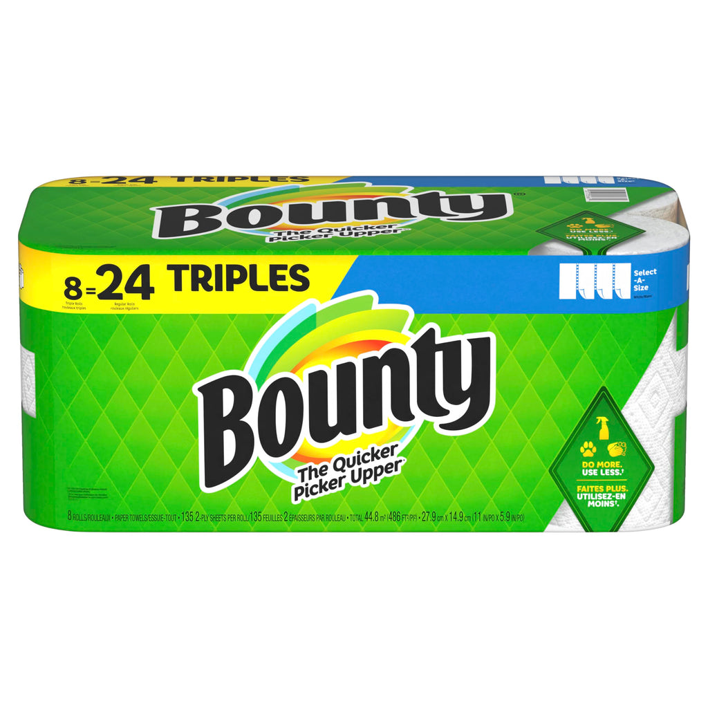 White Paper Towels, 8 Triple Rolls H961
