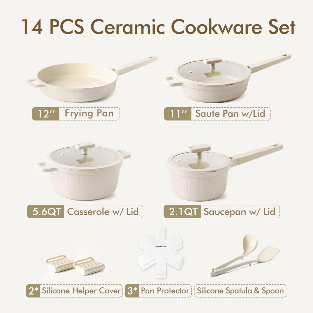 14 Pc Non Stick Ceramic Cookware Set K399734
