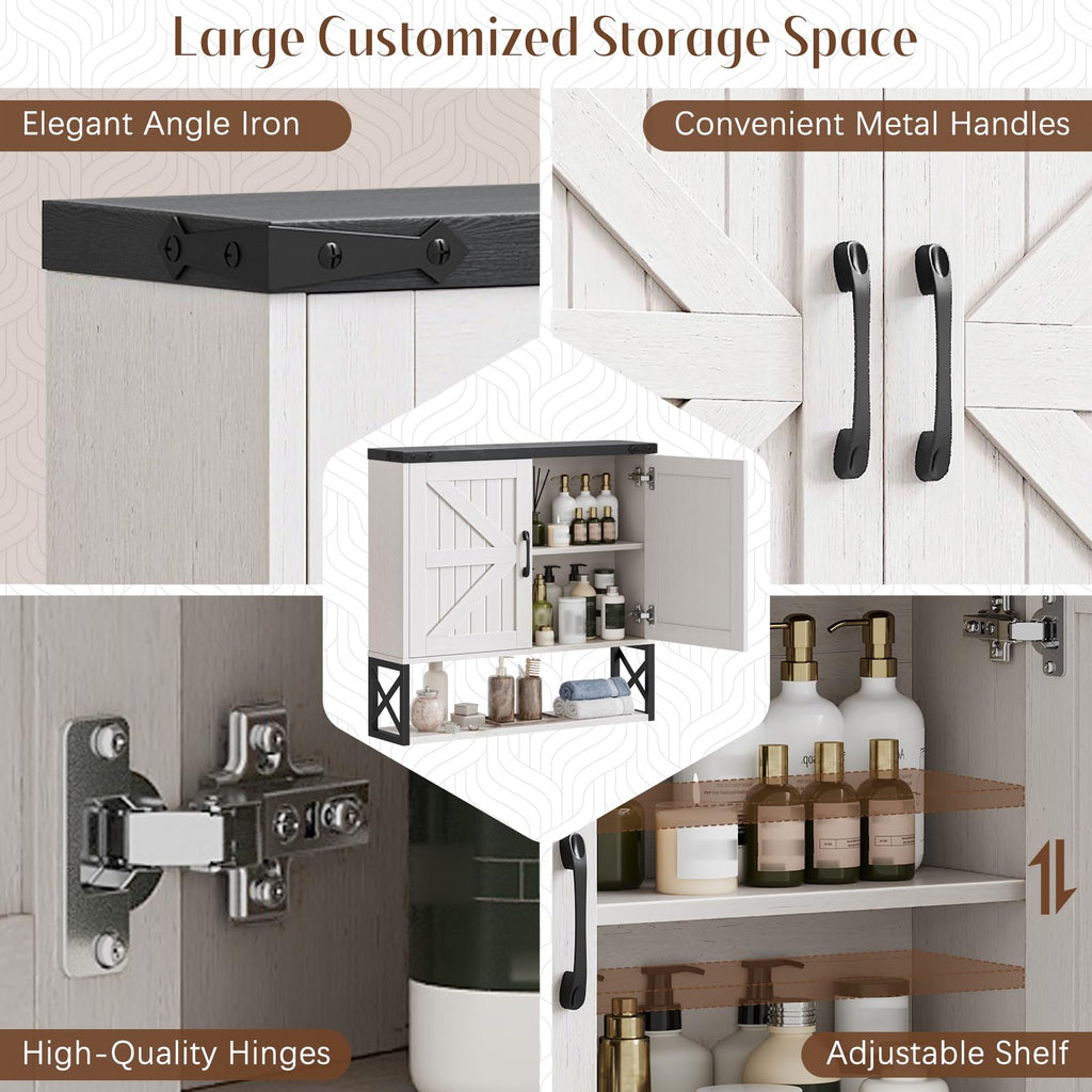 White Bathroom Wall Cabinet Z383