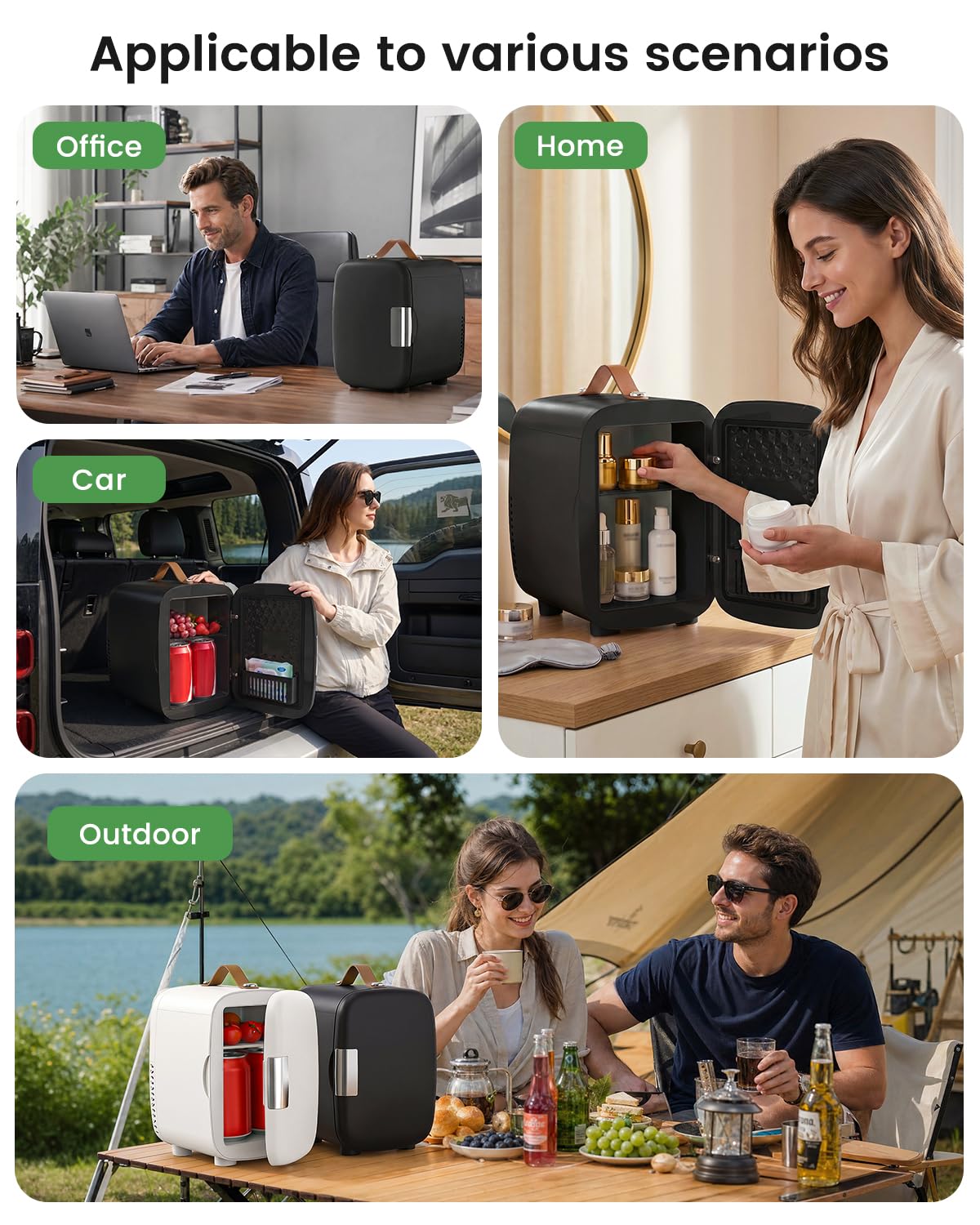 Portable Mini Fridge 4L 6 Can Black Z889