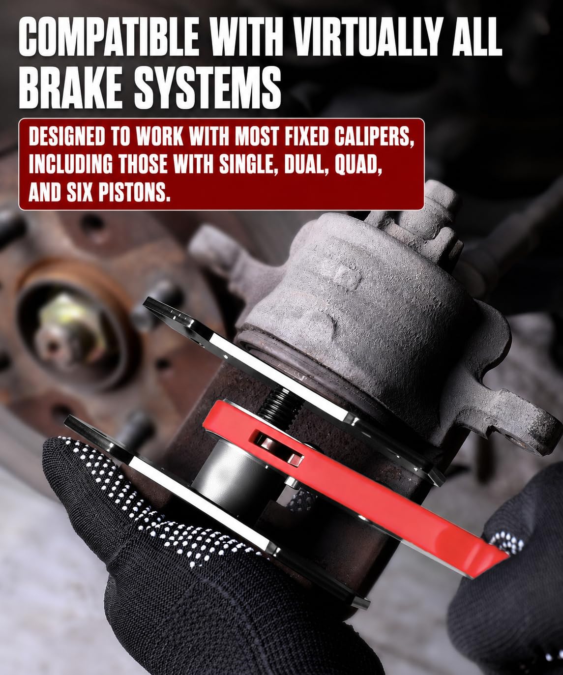 Brake Caliper Compression Tool with 2 Steel Plates and 2 Hooks U19685