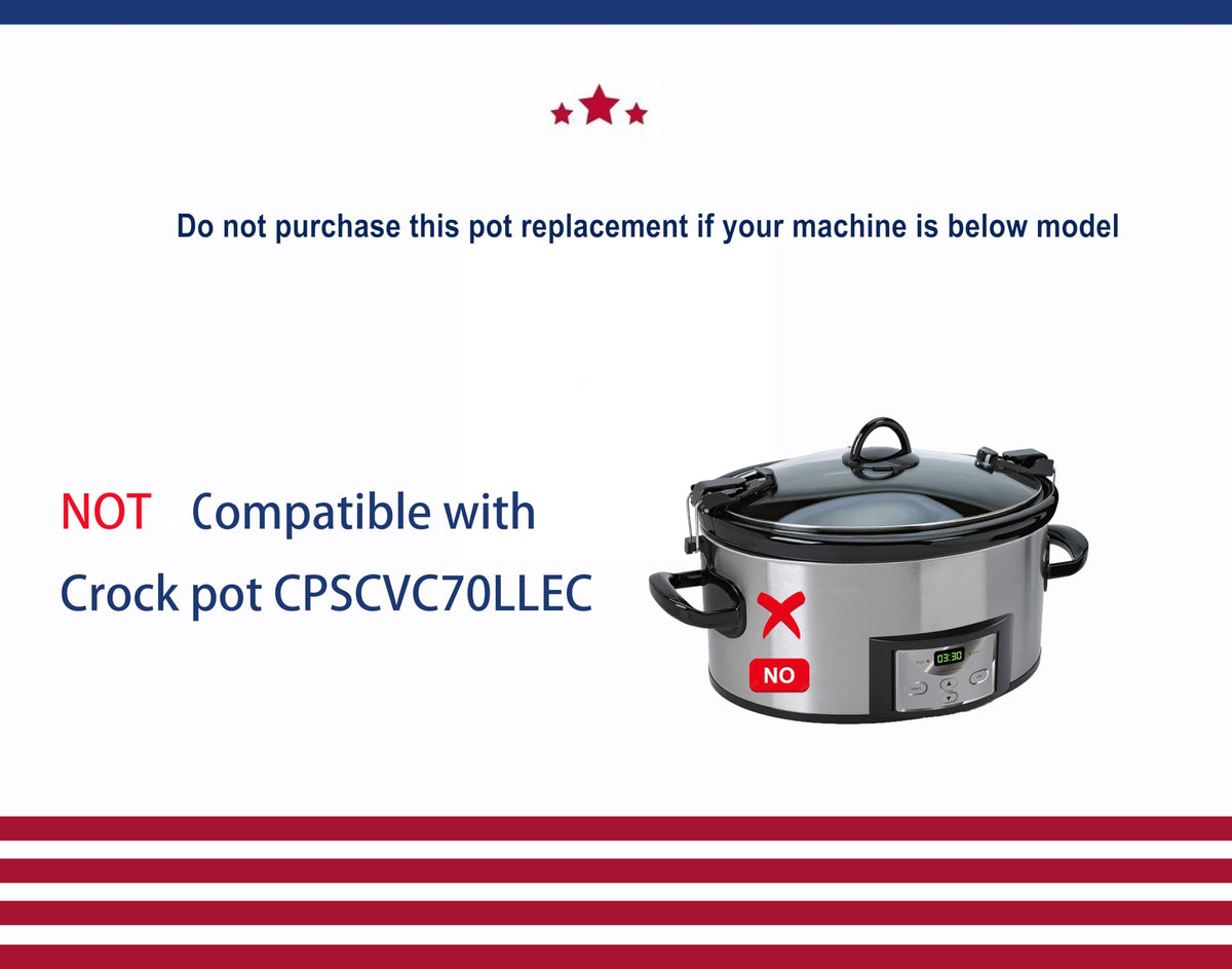 Ceramic Slow Cooker Pot Replacement 7 Quart F487