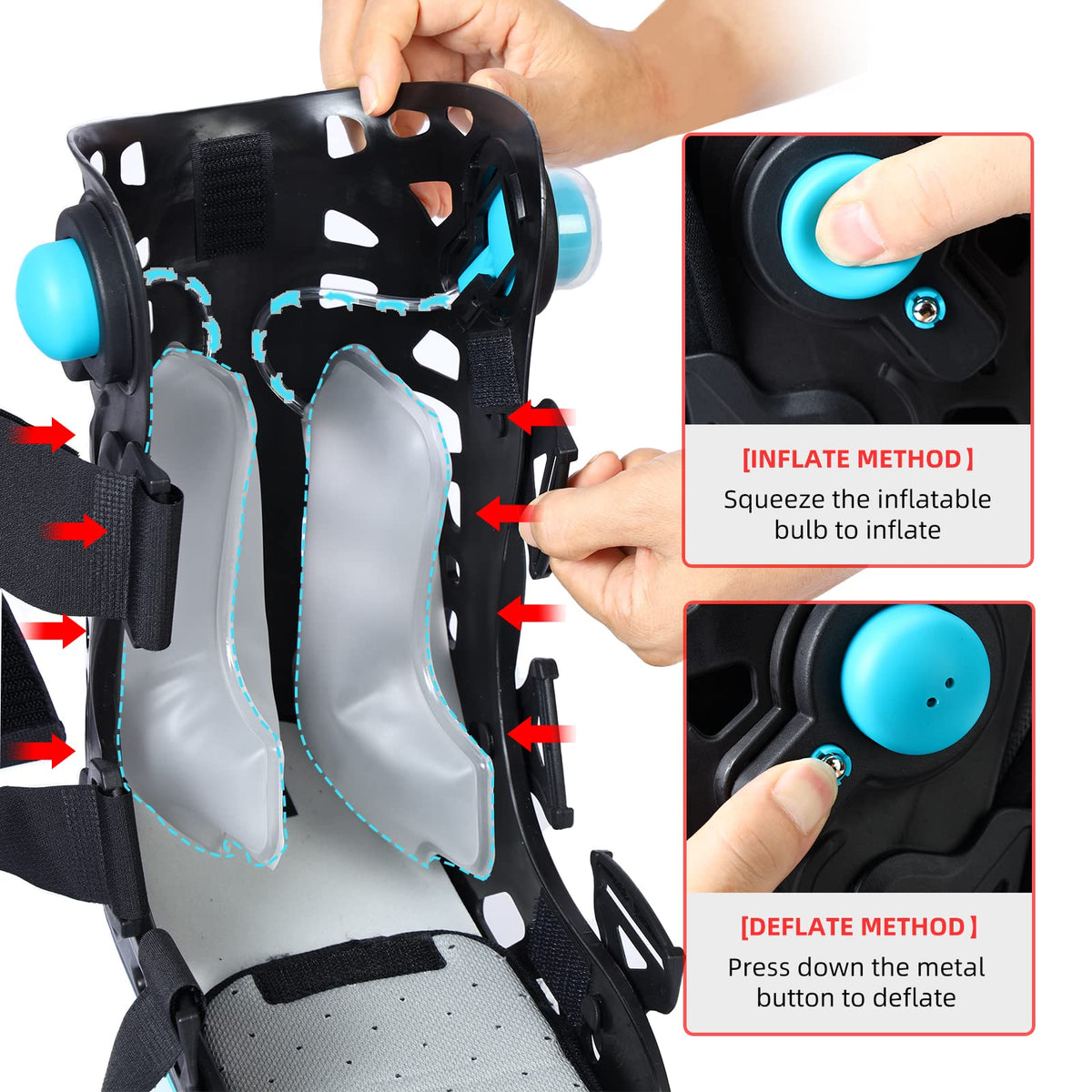 Black Medium Inflatable Walking Boot Y39549