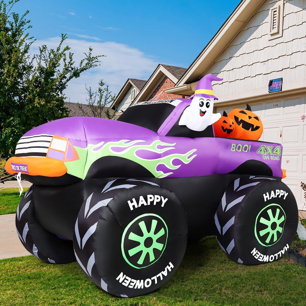 8 FT Halloween Inflatable Monster Truck with Built-in LEDs C4854