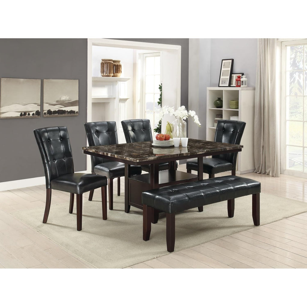 Black Faux Leather Set of 2 Dining Chairs W124798