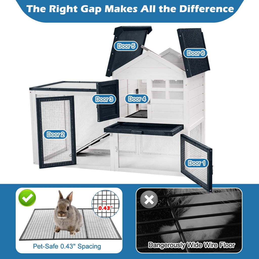 Indoor Outdoor Rabbit Cage with Weatherproof Roof Q1886