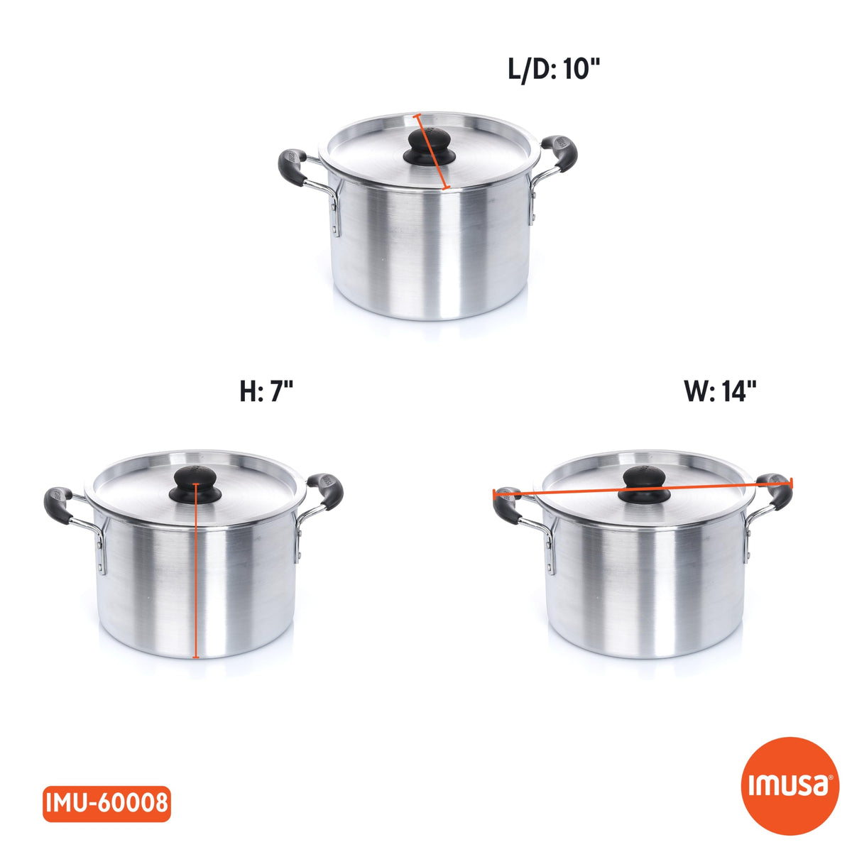 Silver 8 Quart Aluminum Stock Pot with Lid L28434
