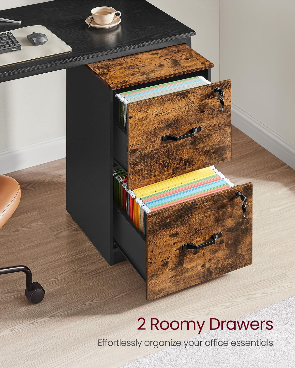 2 Drawer File Cabinet with Locks W1753