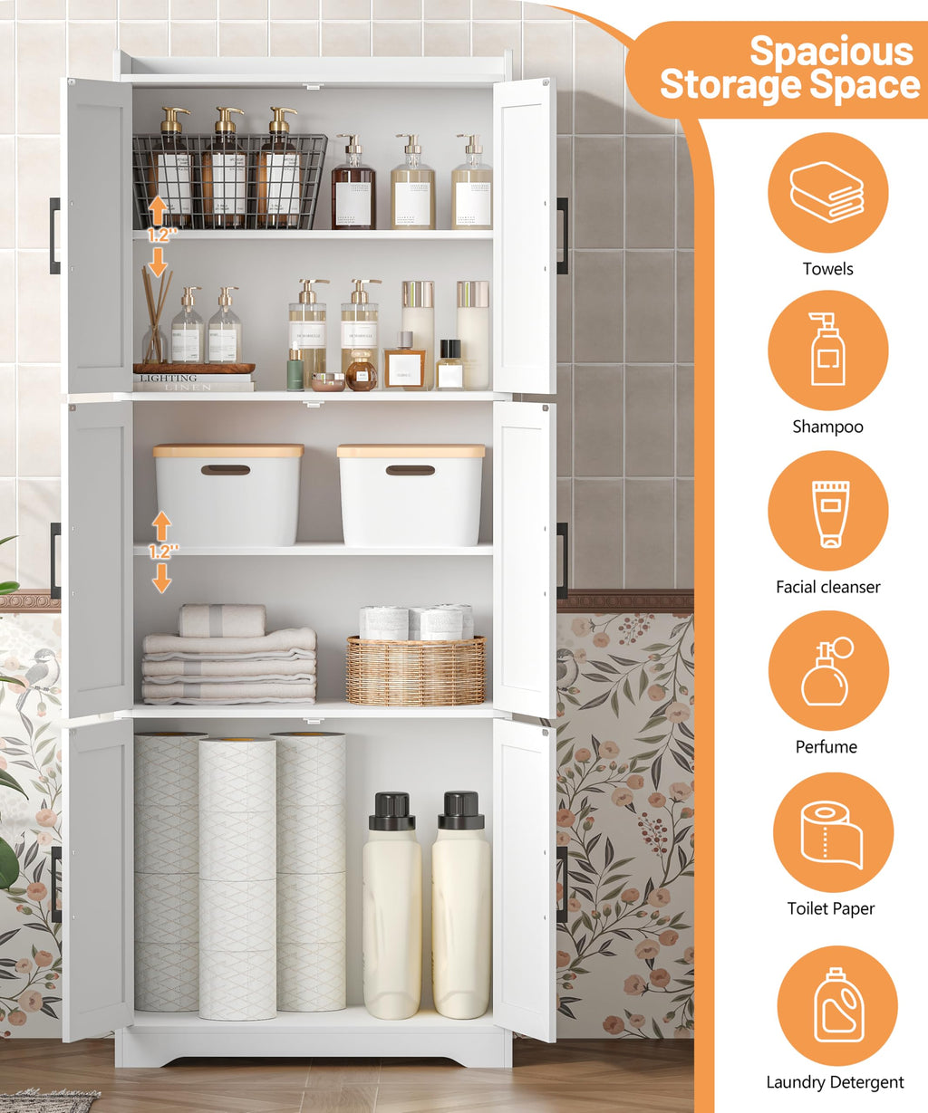 60.2''H Tall Bathroom Storage Cabinet with 6 Door B165