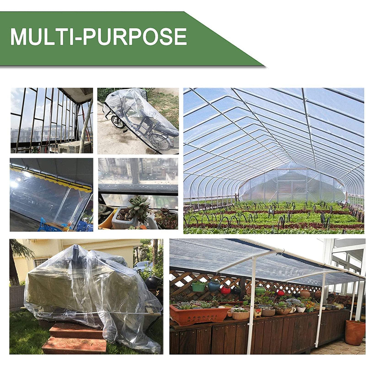 Heavy Duty Waterproof Clear 3x3ft Poly Tarp with Grommets J838619