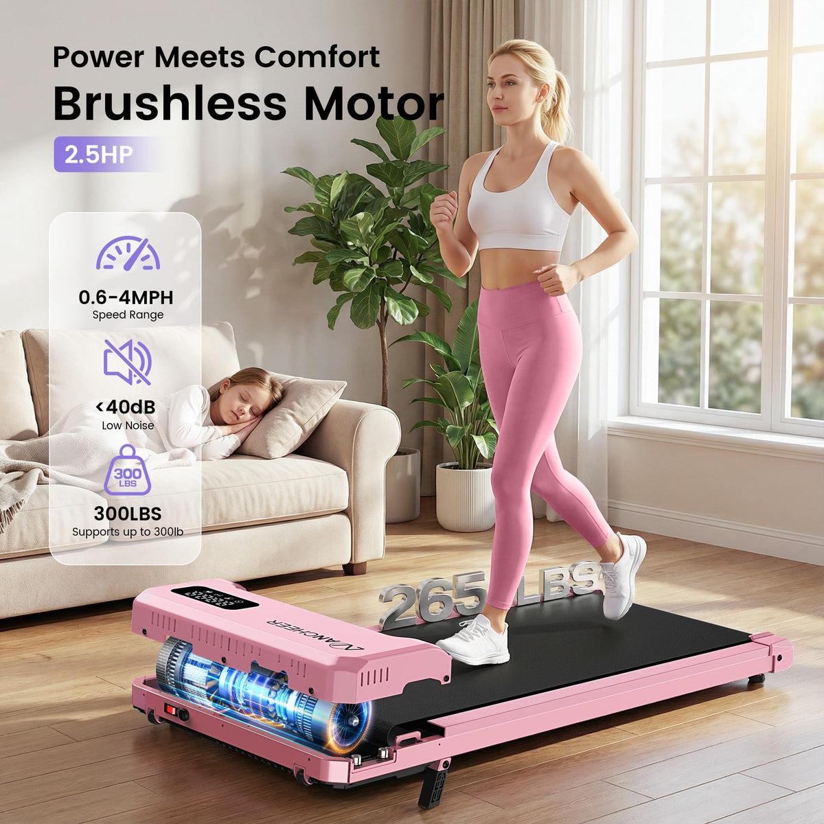 Under Desk Treadmill with Vibration Plate & Incline O793450