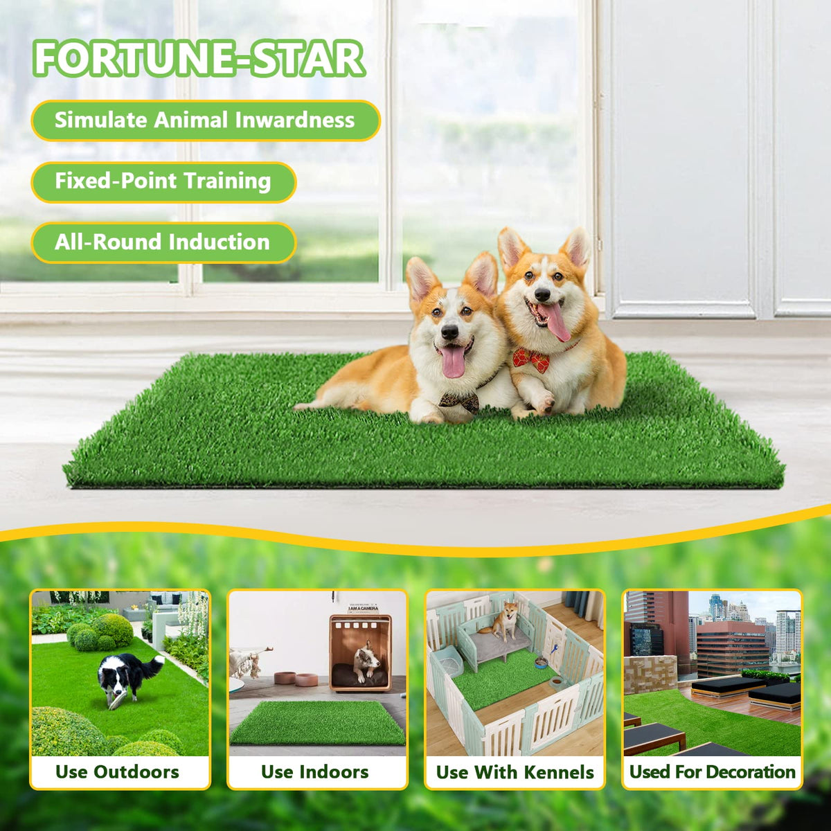 39.3 in X 31.5 in Reusable Artificial Grass Pad for Dogs X603