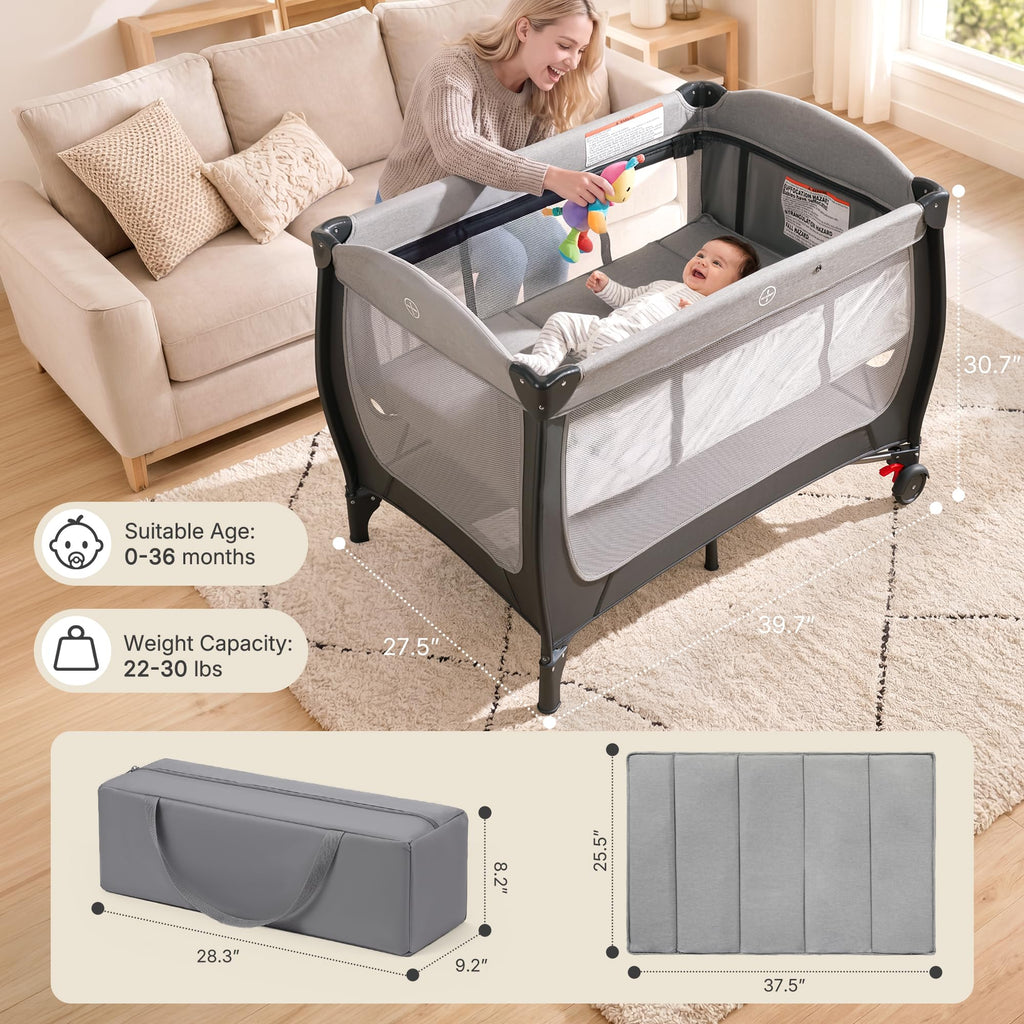 4-in-1 Pack and Play with Bassinet, Gray G330769