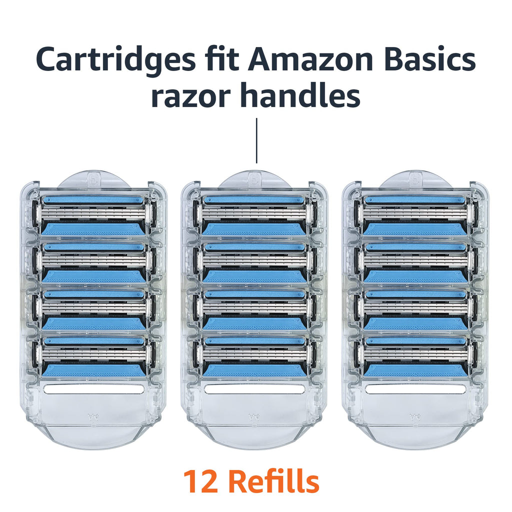 3-Blade Razor Refills with Dual Lubrication, 12 Cartridges T8661