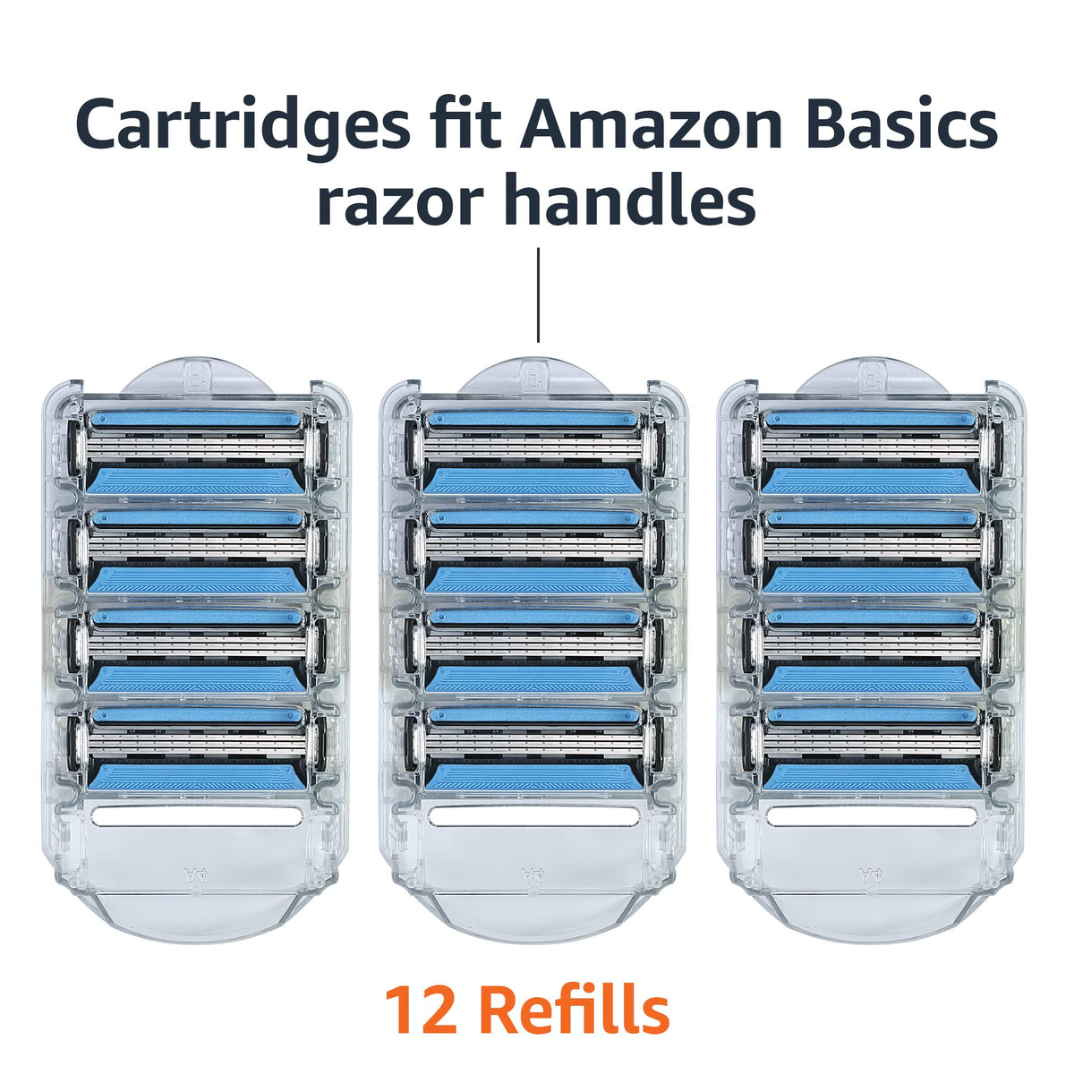 3-Blade Razor Refills with Dual Lubrication, 12 Cartridges T8661