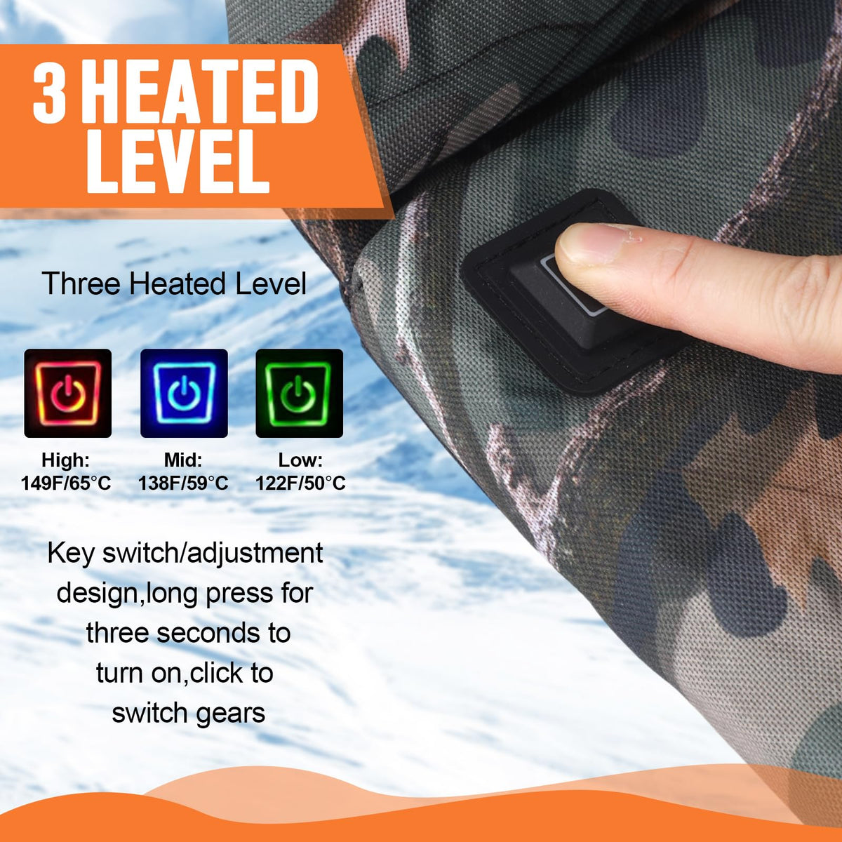 Heated Hunting Seat Cushion with Back Support, Wood Camo, 2 Pcs R768