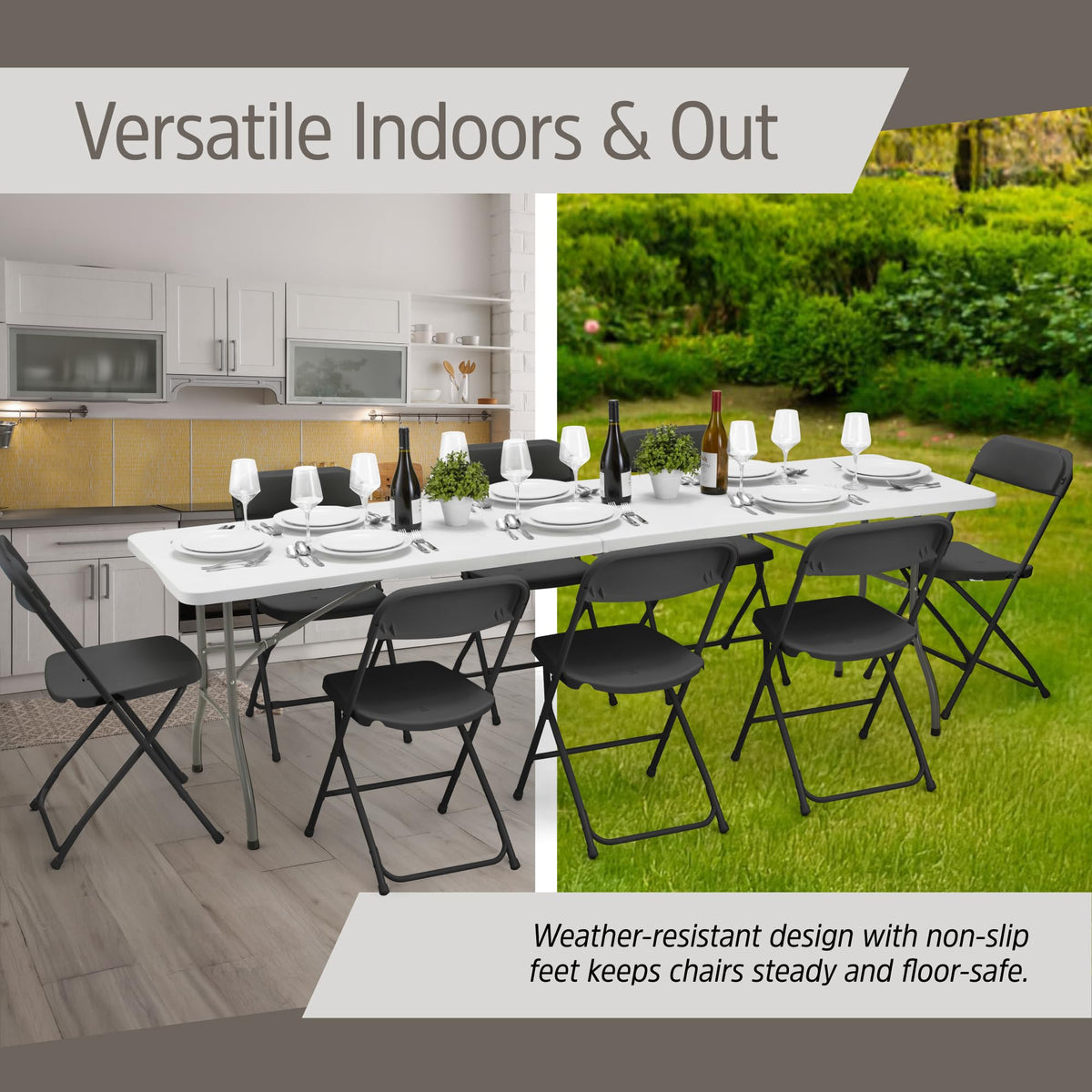 10 Pack Black Plastic Folding Chairs T759