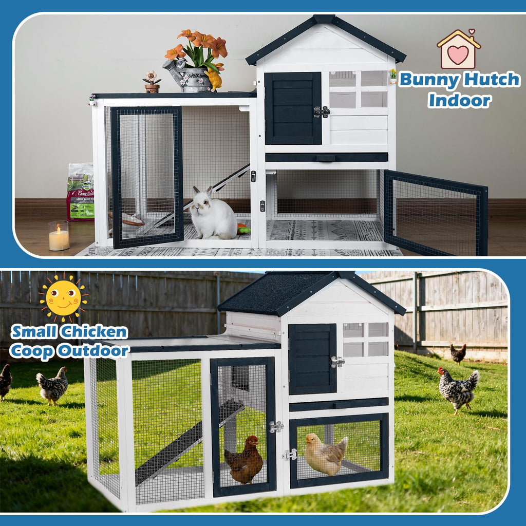 Indoor Outdoor Rabbit Cage with Weatherproof Roof Q1886