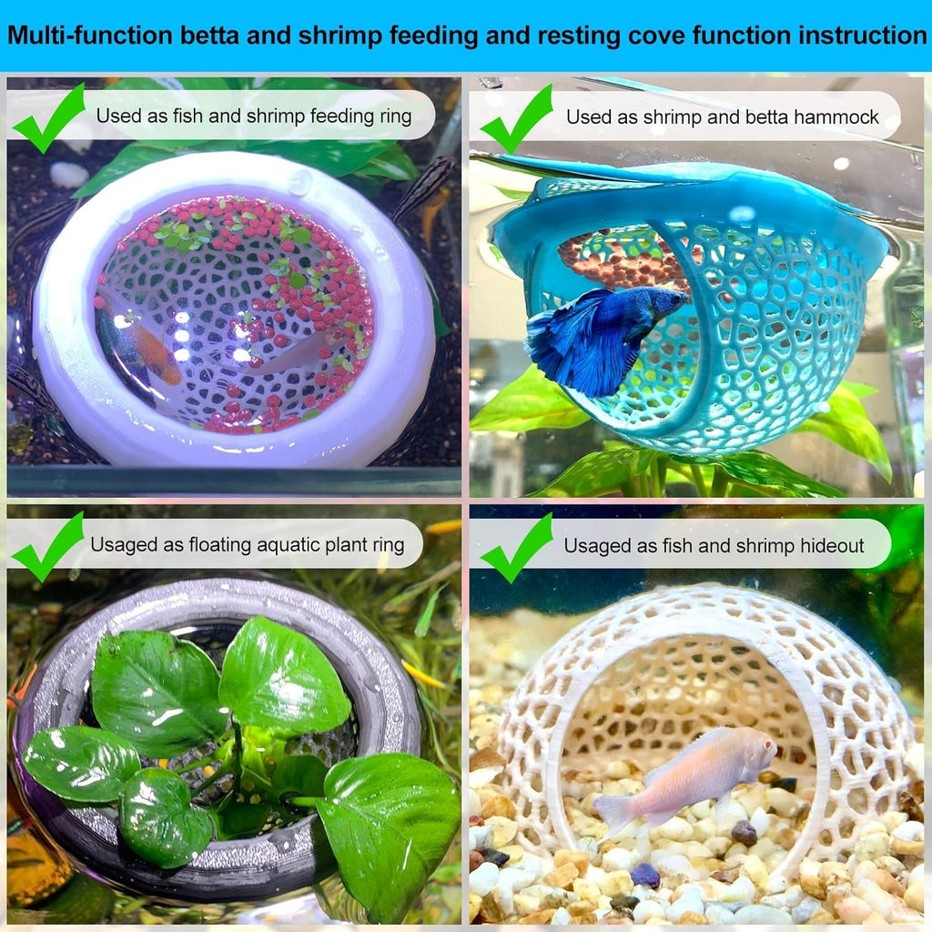 White Floating Betta Fish Hammock Bed and Hide Cave M49771