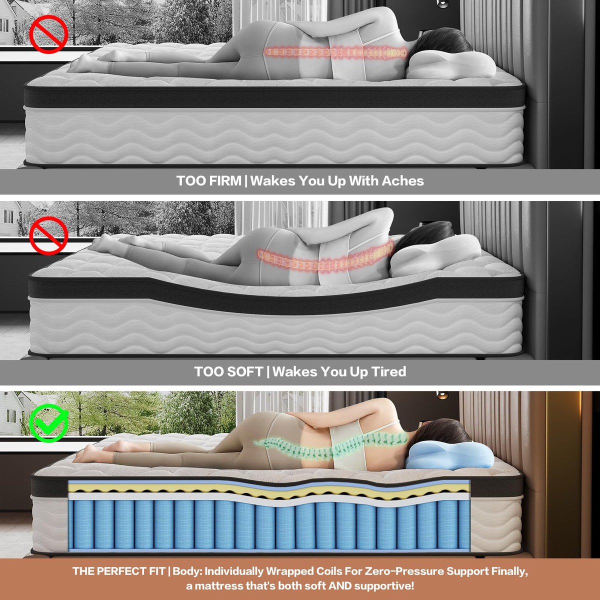 12 Inch Full Size Hybrid Mattress K456916