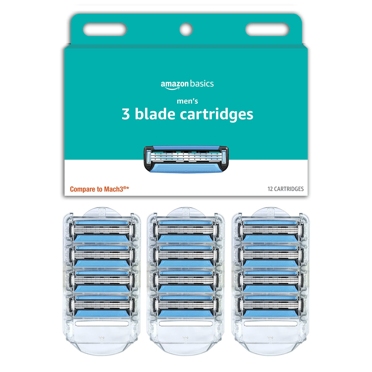 3-Blade Razor Refills with Dual Lubrication, 12 Cartridges T8661