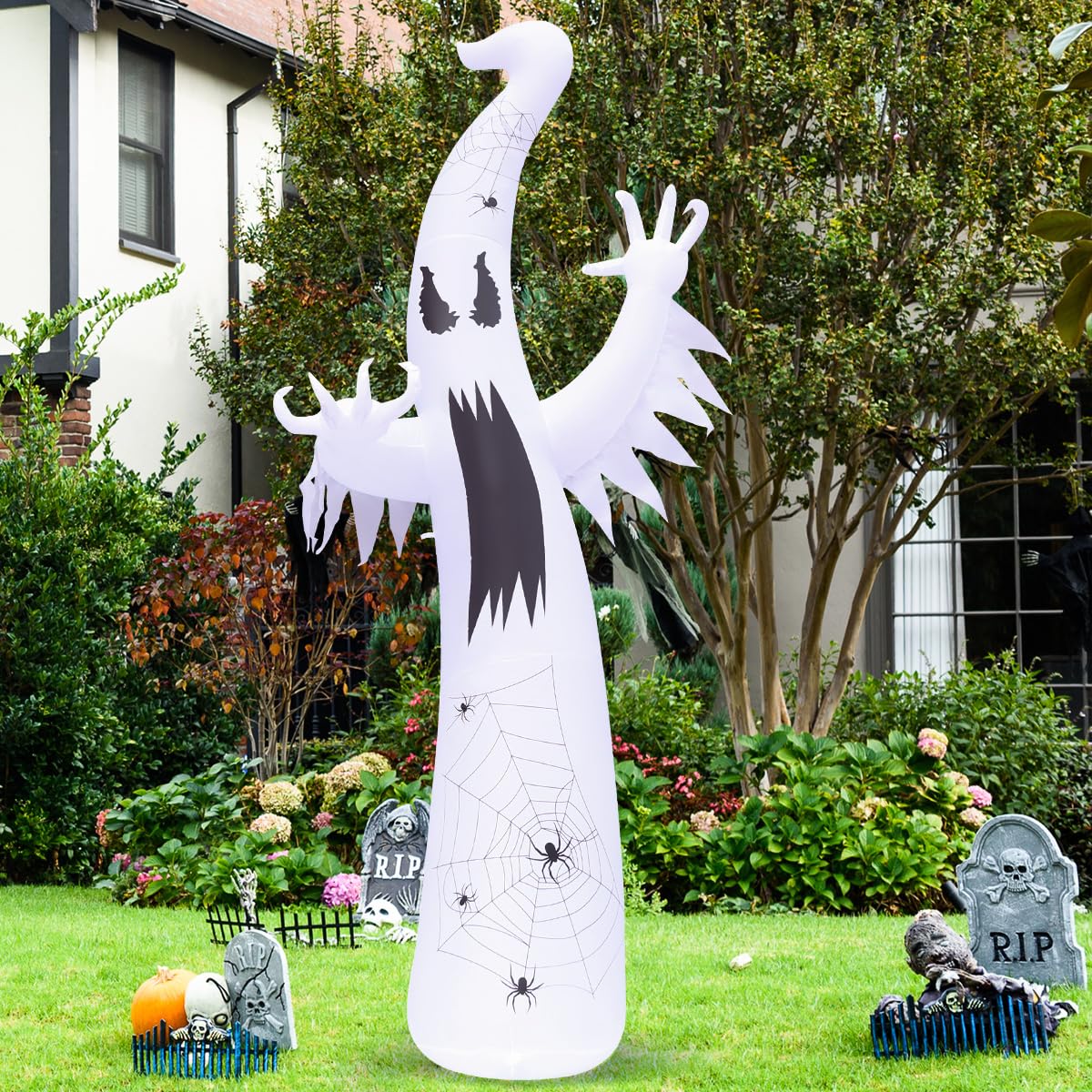12 FT Halloween Inflatable Ghost with Built-in LEDs K9111