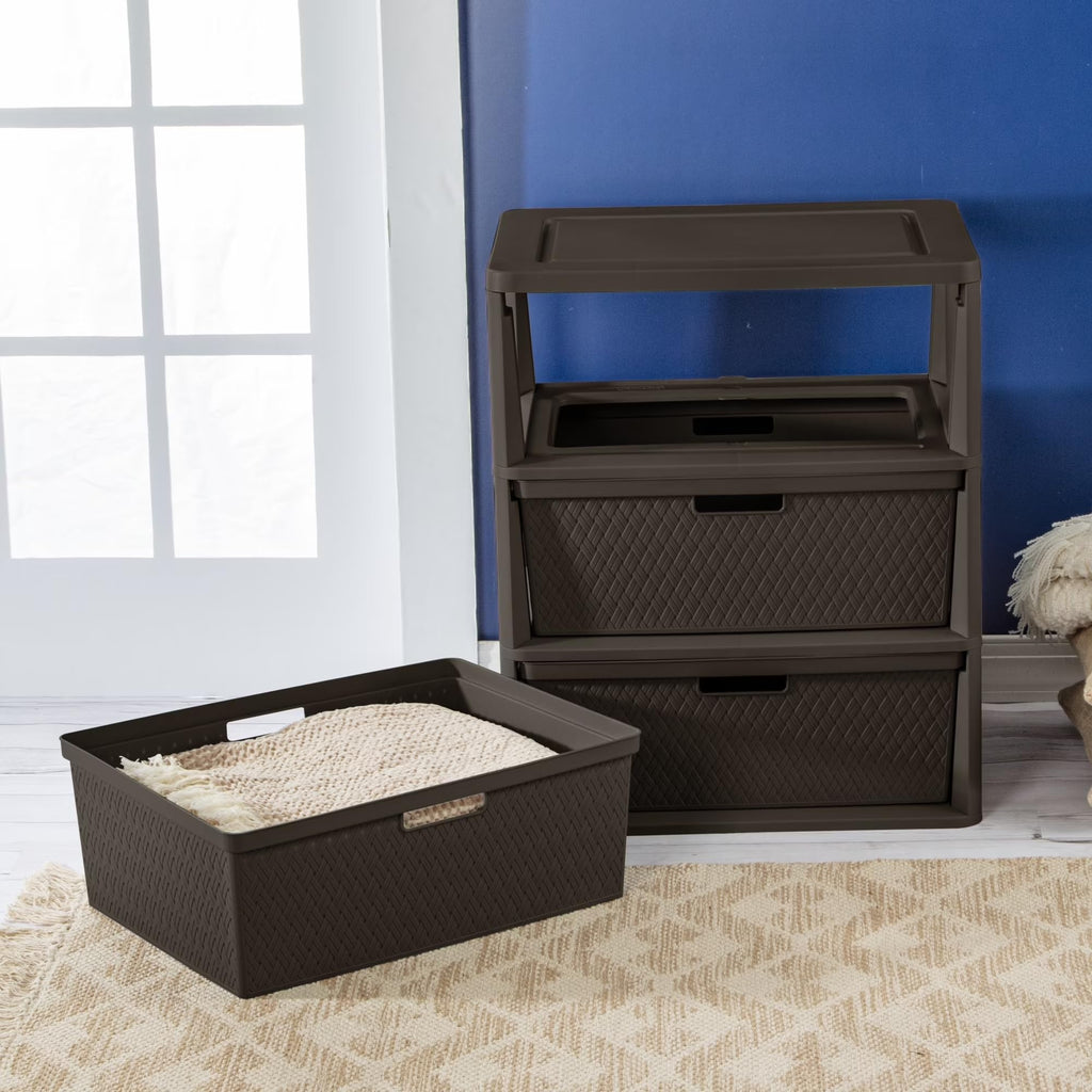 Wide 3 Drawer Plastic Storage Dresser V456270