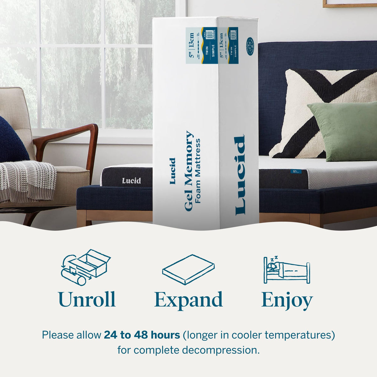 5" Firm Gel Memory Foam Mattress Twin Size X91091