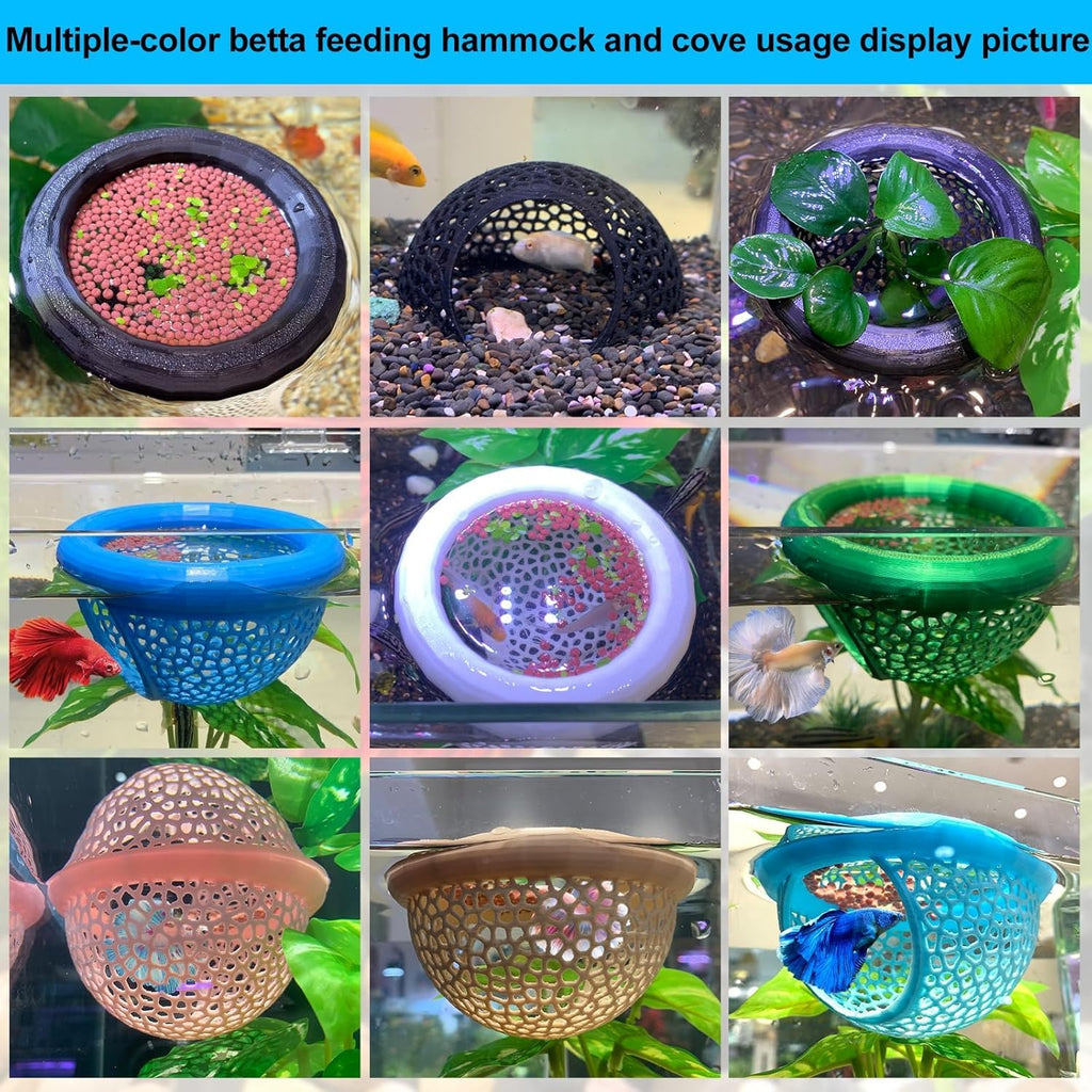 White Floating Betta Fish Hammock Bed and Hide Cave M49771