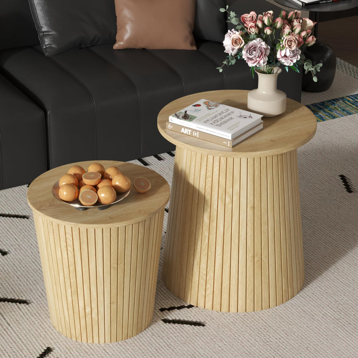 2-Piece Round Coffee Table Set E540258