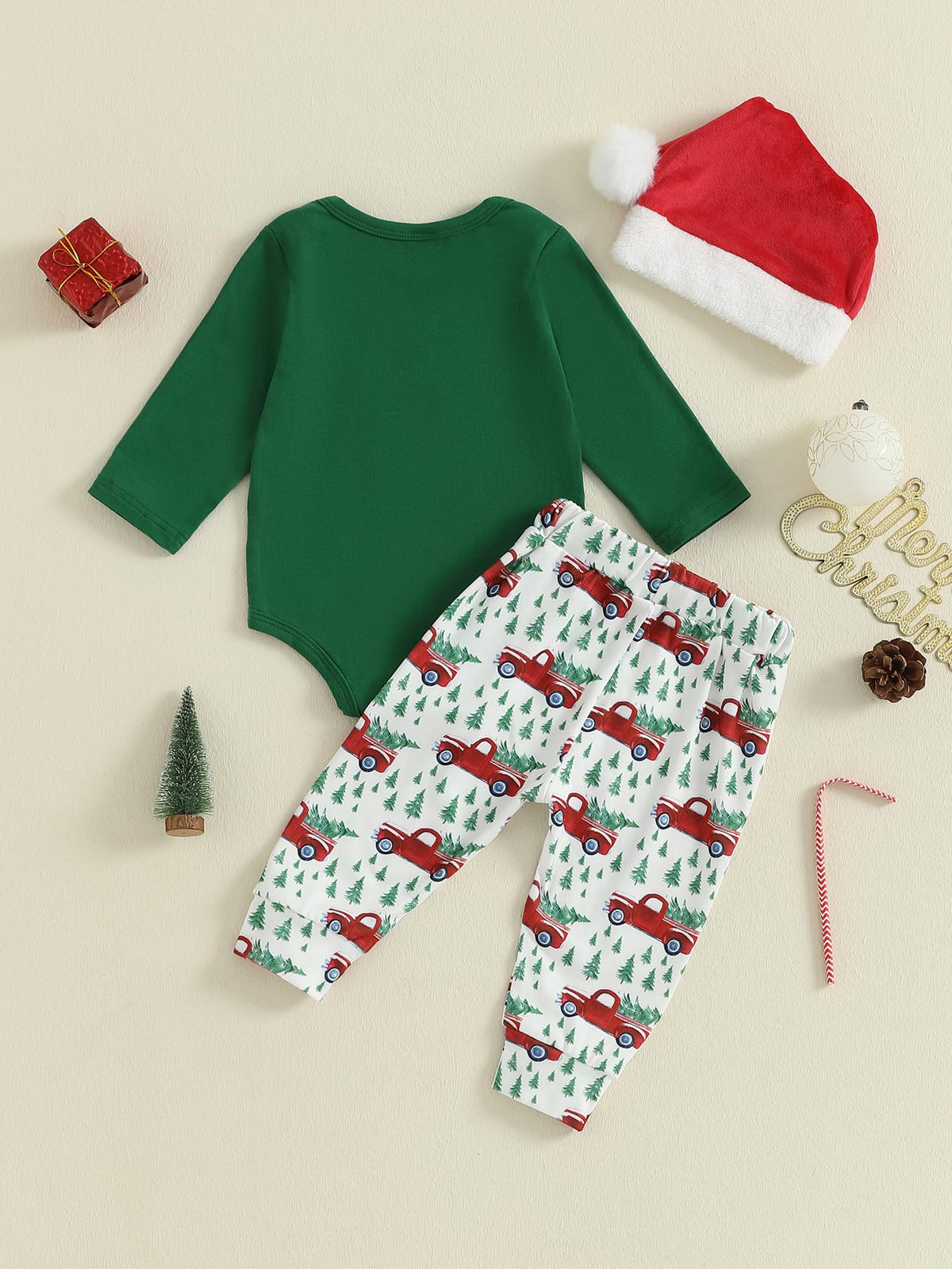Christmas Baby Boy Outfit Newborn Romper Pant Headband H423