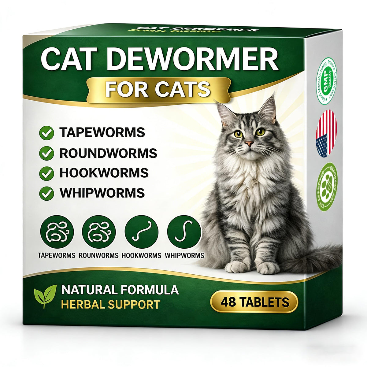 Broad Spectrum Cat Dewormer 48 Tablets U178176