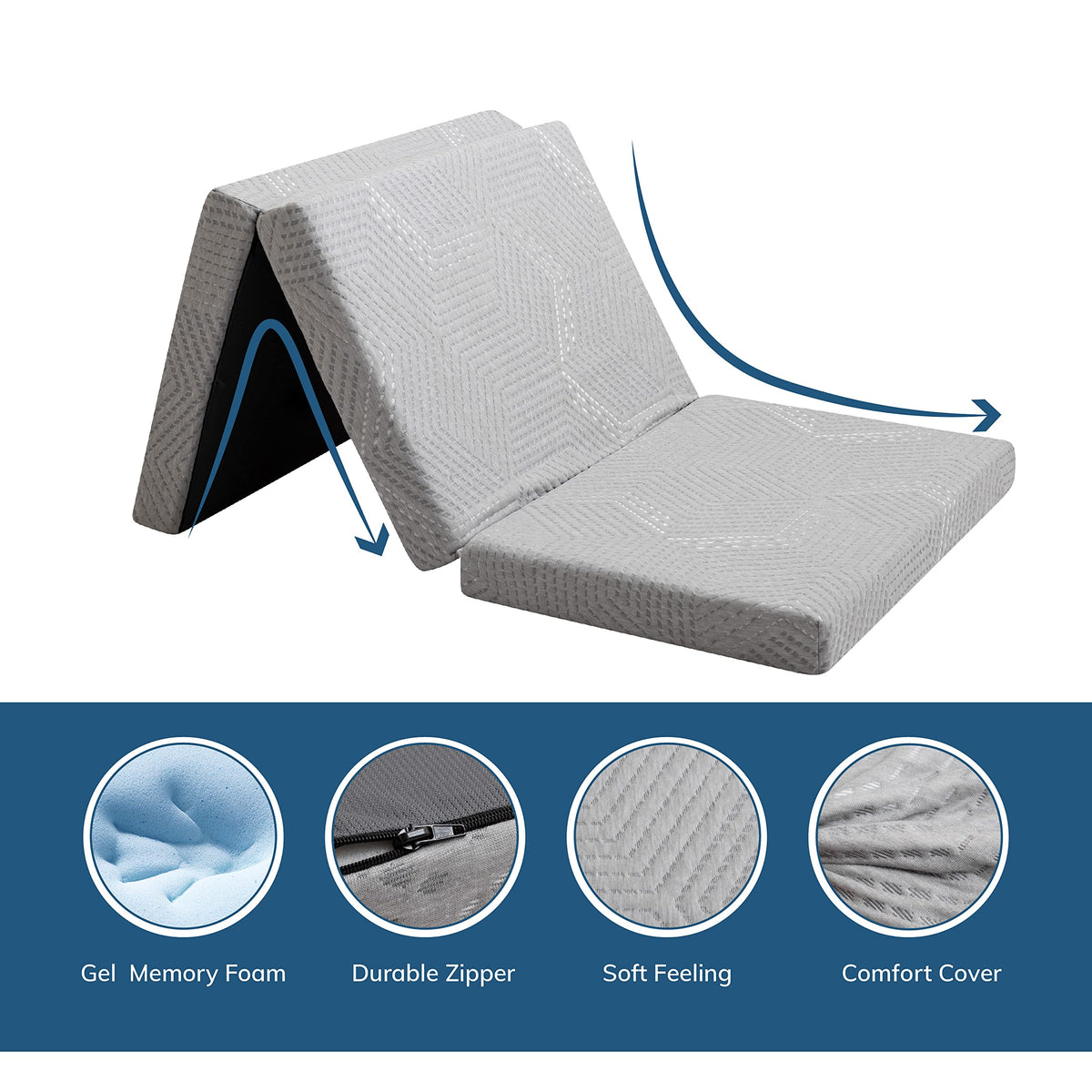 4 Inch Tri Folding Memory Foam Mattress R348333