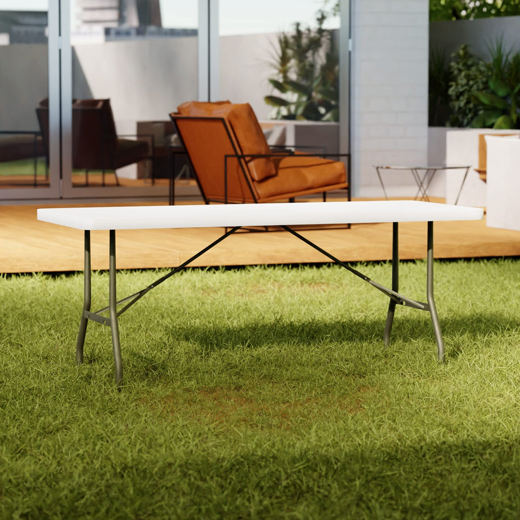 6 ft White Plastic Folding Table 30" x 72" O65066