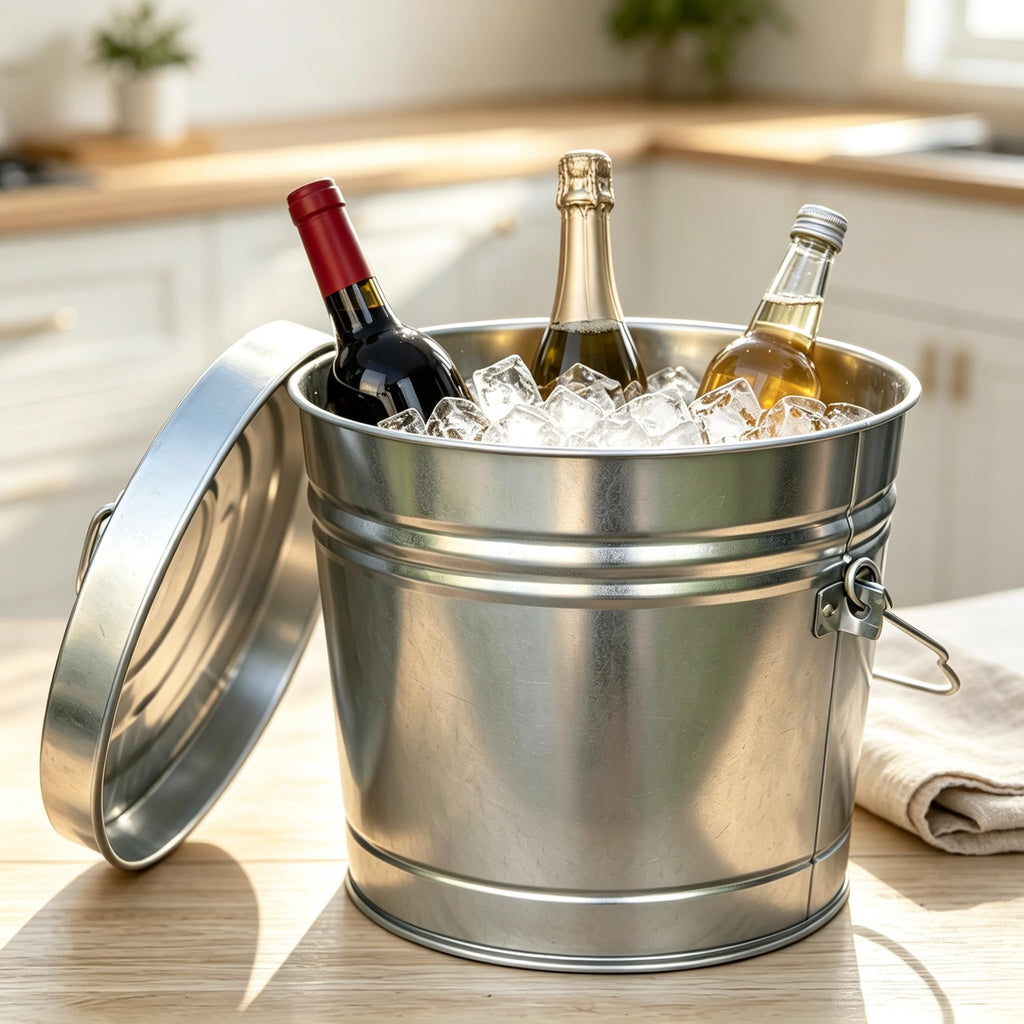 6 Gallon Galvanized Steel Storage Can with Locking Lid Y82248