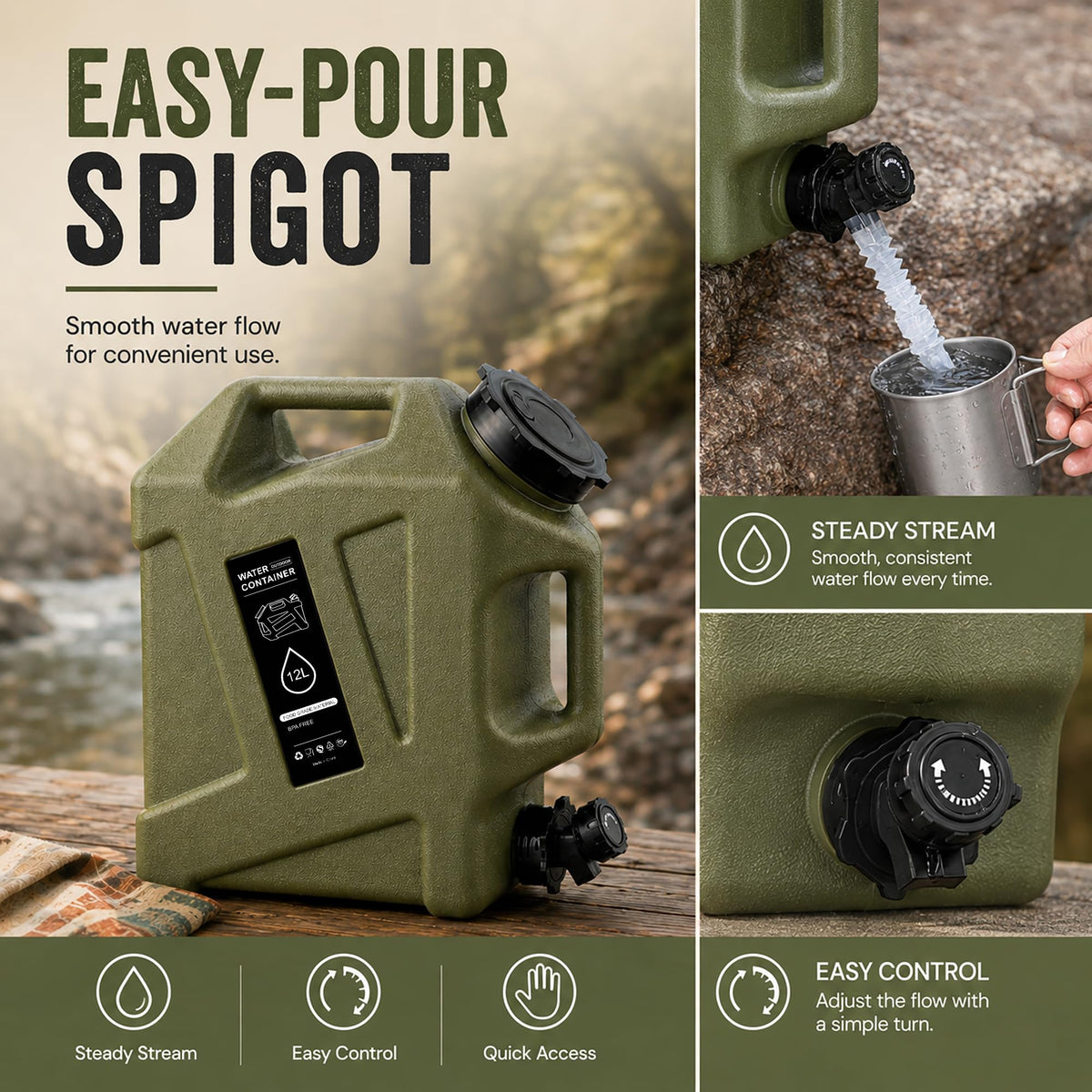 3.2 Gallon BPA Free Water Jug with Spigot B70594