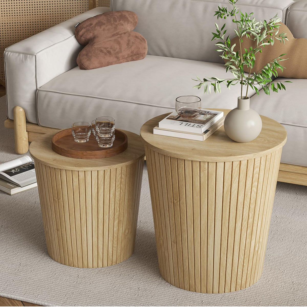 2-Piece Round Coffee Table Set E540258