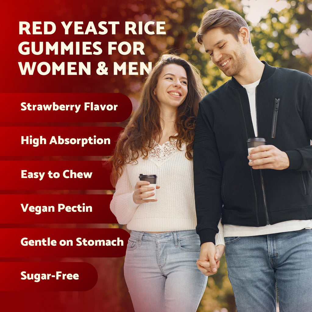 Sugar Free Red Yeast Rice with CoQ10 1200mg Strawberry Flavor 120 Count J12289