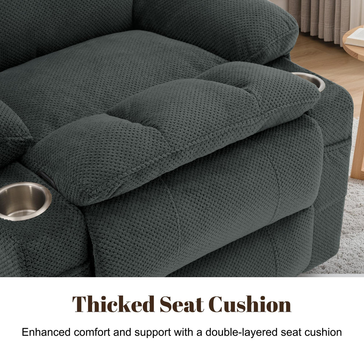 Gray Swivel Rocker Recliner with Massage & Heat M763