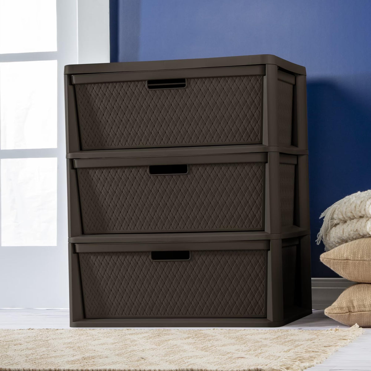 Wide 3 Drawer Plastic Storage Dresser V456270